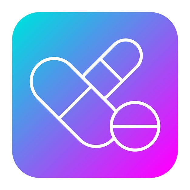 El icono del vector de la pastilla se puede usar para el conjunto de iconos de enfermería