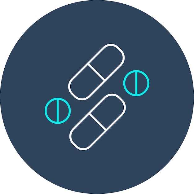 El icono del vector de pastillas se puede utilizar para el conjunto de iconos de la farmacia