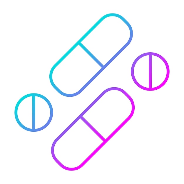 El icono del vector de pastillas se puede utilizar para el conjunto de iconos de la farmacia