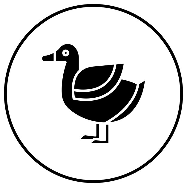 El icono del vector del pato se puede usar para el conjunto de iconos de la aldea
