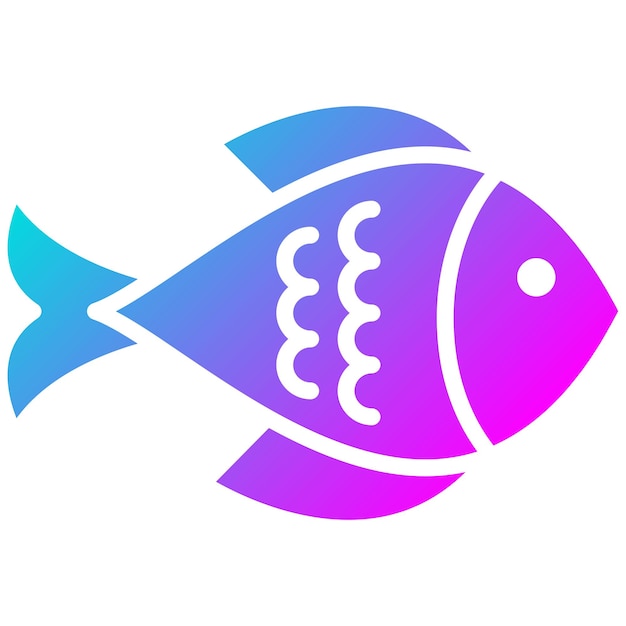 El icono del vector de peces se puede usar para el conjunto de iconos del océano