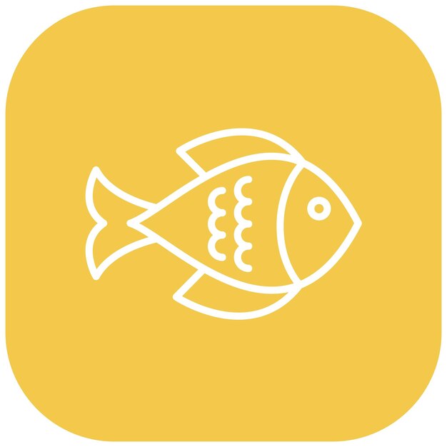 El icono del vector de peces se puede usar para el conjunto de iconos del océano