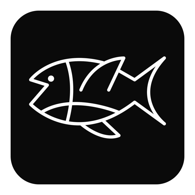El icono del vector de peces se puede utilizar para el conjunto de iconos de vacaciones y turismo