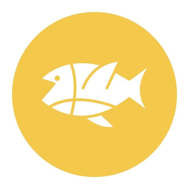 El icono del vector de peces se puede utilizar para el conjunto de iconos de vacaciones y turismo