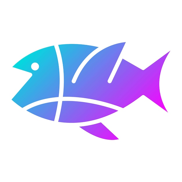 El icono del vector de peces se puede utilizar para el conjunto de iconos de vacaciones y turismo