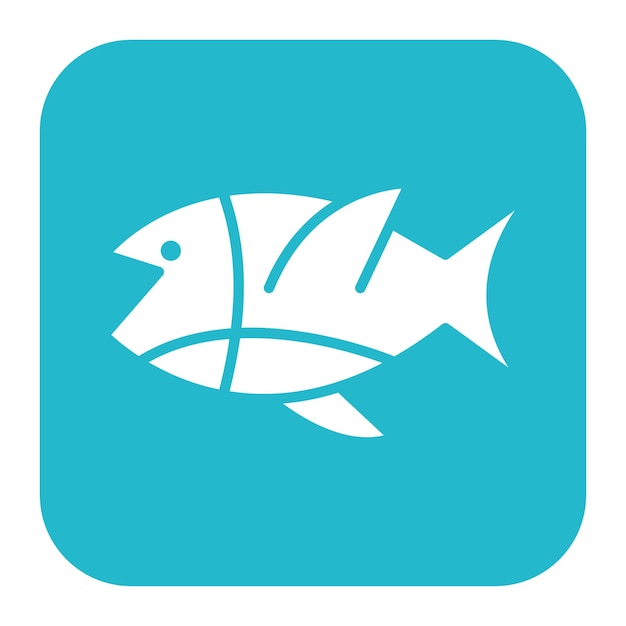 El icono del vector de peces se puede utilizar para el conjunto de iconos de vacaciones y turismo