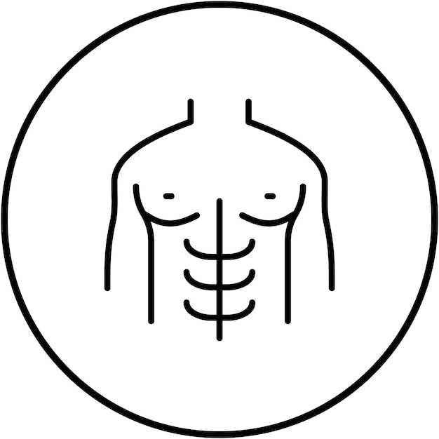 El icono del vector del pecho se puede usar para el conjunto de iconos de medicina