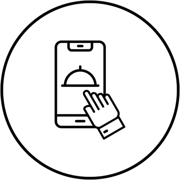 El icono del vector de pedidos en línea se puede utilizar para el conjunto de iconos de entrega de alimentos