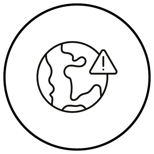 El icono del vector de peligro de la Tierra se puede utilizar para el conjunto de iconos de contaminación