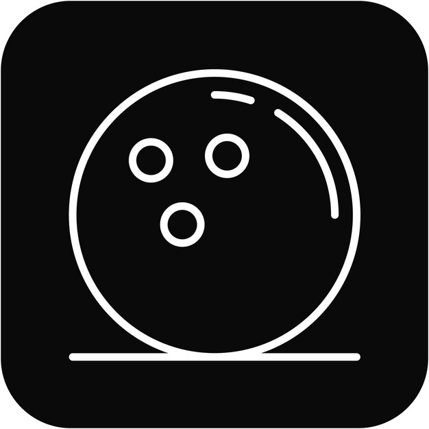 El icono del vector de la pelota se puede usar para el conjunto de iconos de bolos