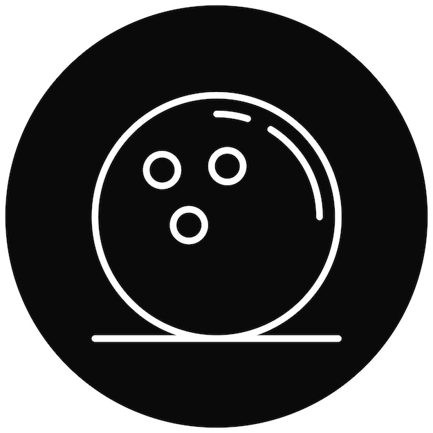 El icono del vector de la pelota se puede usar para el conjunto de iconos de bolos