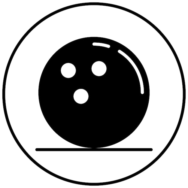 El icono del vector de la pelota se puede usar para el conjunto de iconos de bolos