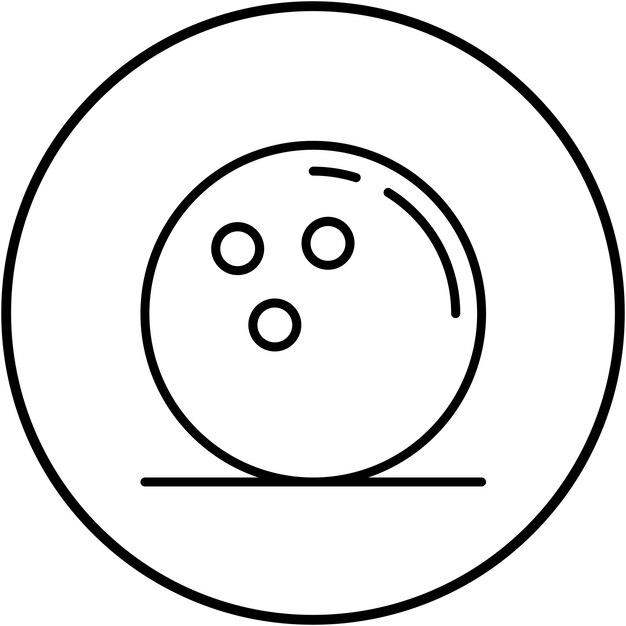 El icono del vector de la pelota se puede usar para el conjunto de iconos de bolos