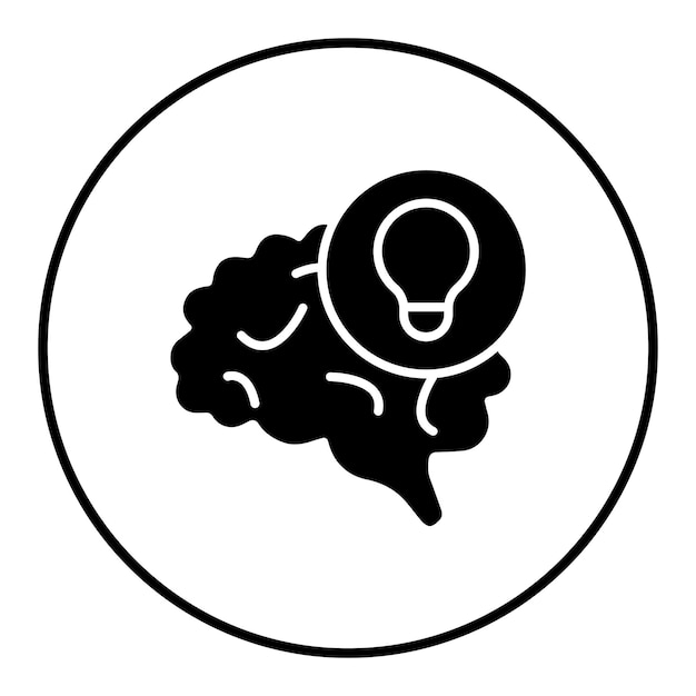 El icono del vector de pensamiento se puede usar para el conjunto de iconos de habilidades para la vida