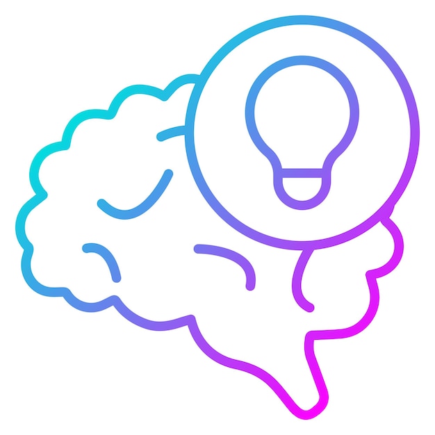 El icono del vector de pensamiento se puede usar para el conjunto de iconos de habilidades para la vida
