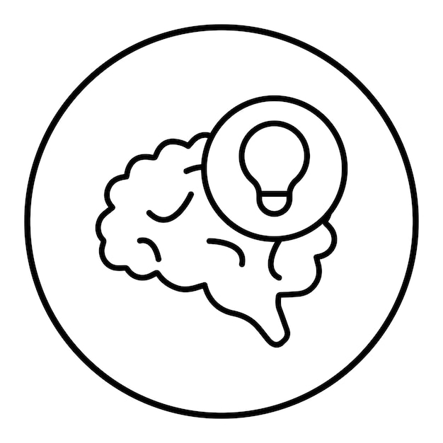 El icono del vector de pensamiento se puede usar para el conjunto de iconos de habilidades para la vida