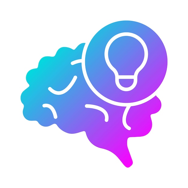 El icono del vector de pensamiento se puede usar para el conjunto de iconos de habilidades para la vida