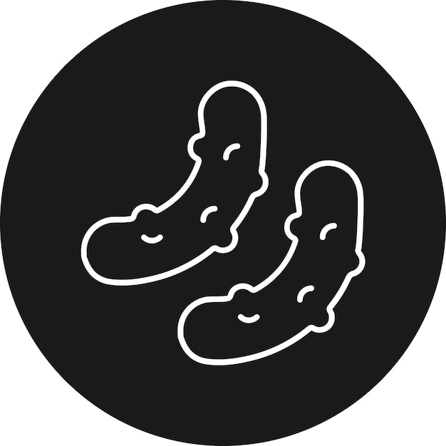 El icono del vector de pepinillos se puede usar para el conjunto de iconos de frutas y verduras