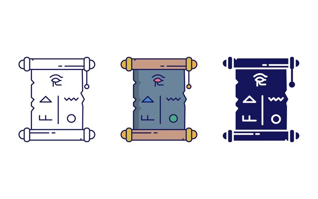 Icono de vector de pergamino antiguo