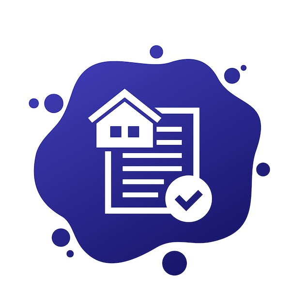 icono de vector de permiso con una casa
