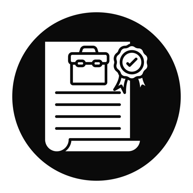 El icono del vector de permisos comerciales se puede utilizar para el conjunto de iconos comerciales basados en el hogar