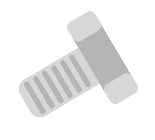 Icono de vector de perno de metal aislado sobre fondo blanco. Ingeniería, tecnología y metalmecánica.