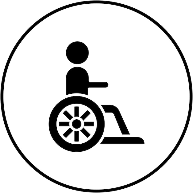 El icono del vector de persona discapacitada se puede utilizar para el conjunto de iconos de inmigración