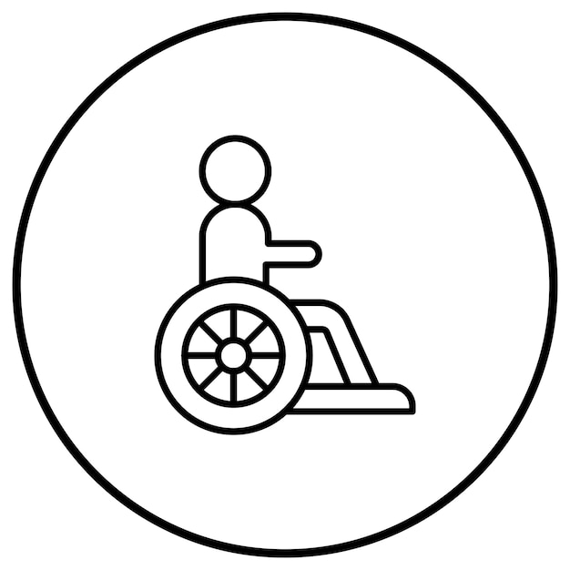 El icono del vector de persona discapacitada se puede utilizar para el conjunto de iconos de inmigración