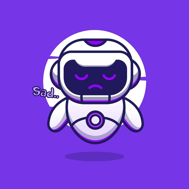 Icono de vector de personaje de dibujos animados lindo robot mascota ilustración