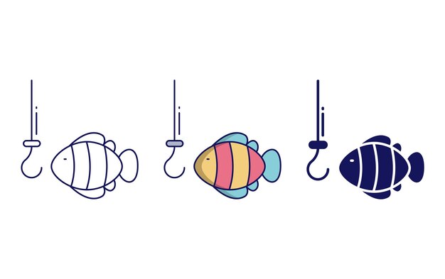 Icono de vector de pesca