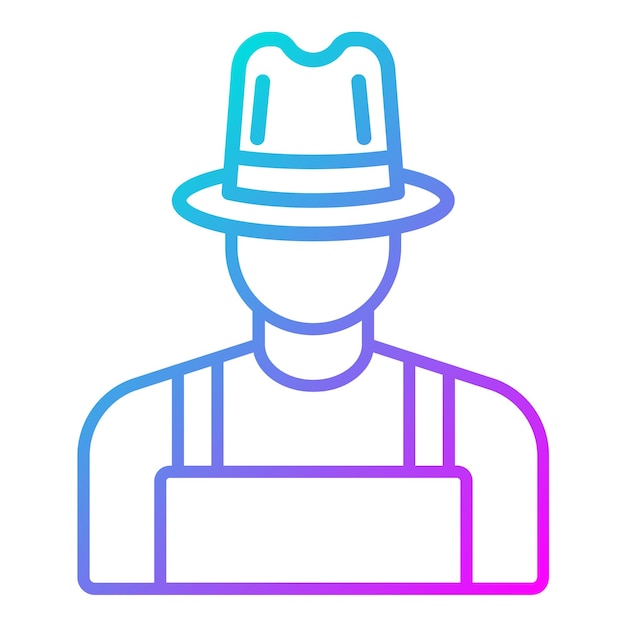El icono del vector pescador se puede usar para el conjunto de iconos de la línea costera