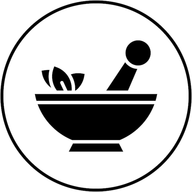 El icono del vector Pestle se puede usar para el conjunto de iconos de Medicina I