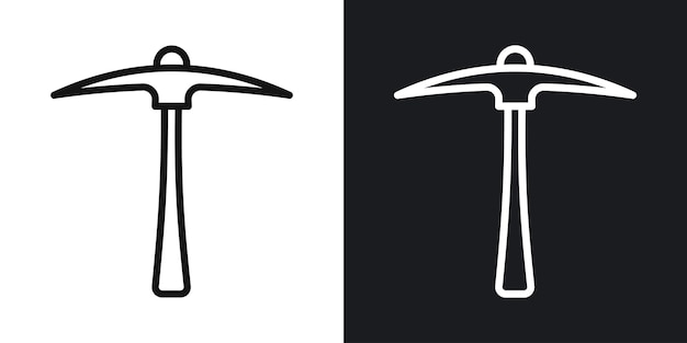 Icono del vector del pico establecido en contornos en blanco y negro