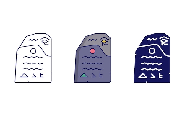 Icono de vector de piedra de Rosetta