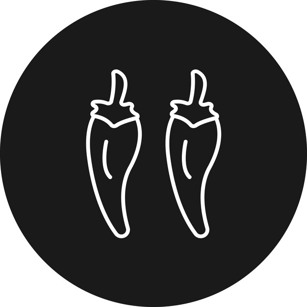 El icono del vector de pimienta se puede usar para el conjunto de iconos del restaurante