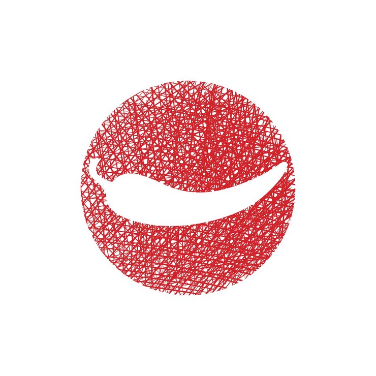 Vector icono de vector de pimiento picante rojo con textura de líneas dibujadas a mano.