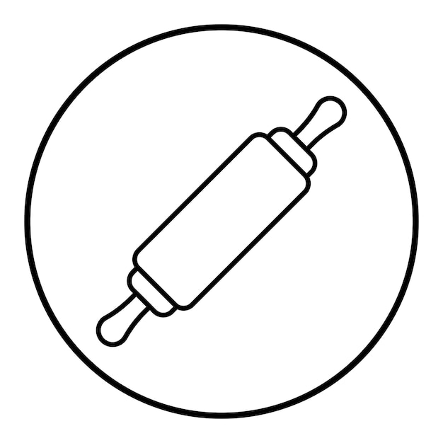 El icono del vector de pin rodante se puede utilizar para el conjunto de iconos de panadería