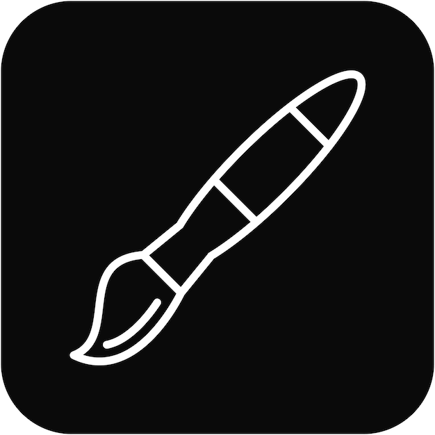 El icono del vector del pincel se puede usar para el conjunto de iconos de características de la tela
