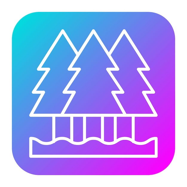 El icono del vector de pino se puede usar para el conjunto de iconos de invierno