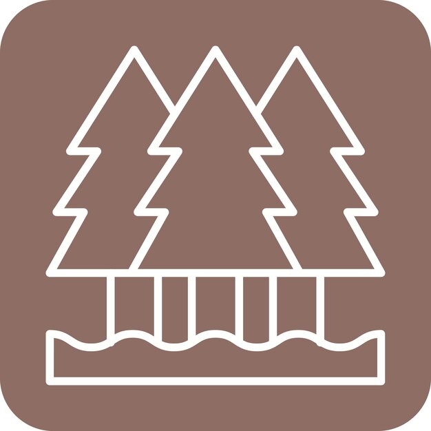 El icono del vector de pino se puede usar para el conjunto de iconos de invierno