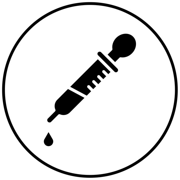 El icono del vector de la pipeta se puede utilizar para el conjunto de iconos del laboratorio