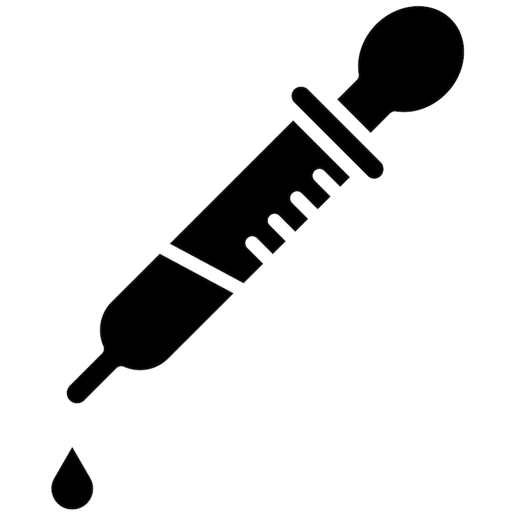 Vector el icono del vector de la pipeta se puede utilizar para el conjunto de iconos del laboratorio
