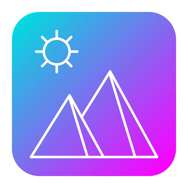 El icono del vector de la pirámide se puede usar para el conjunto de iconos de puntos de referencia