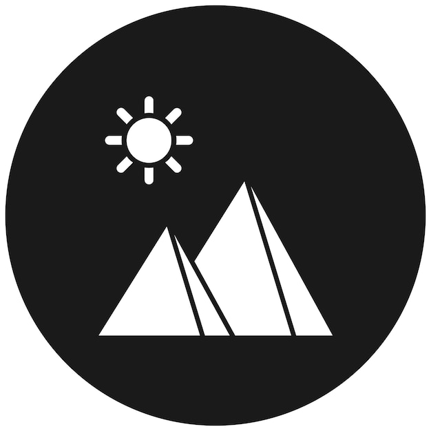El icono del vector de la pirámide se puede usar para el conjunto de iconos de puntos de referencia