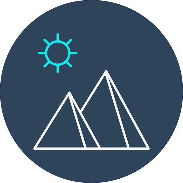 El icono del vector de la pirámide se puede usar para el conjunto de iconos de puntos de referencia