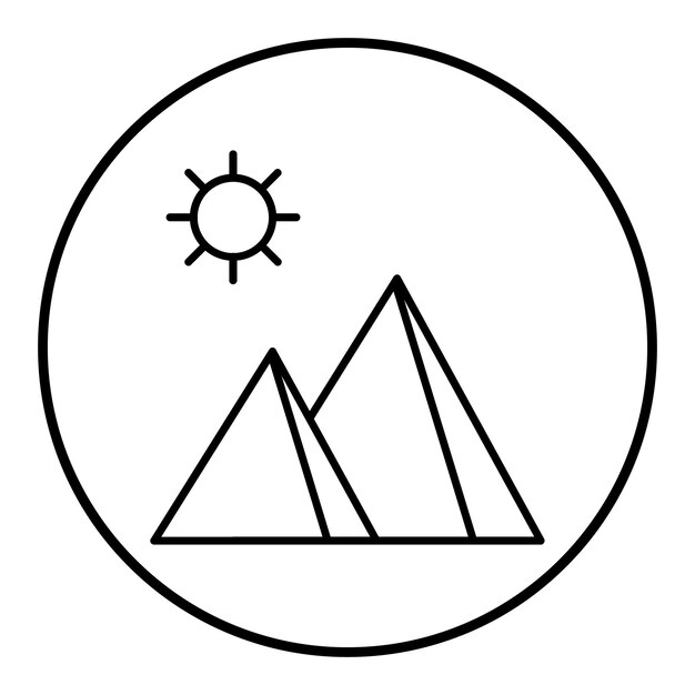 El icono del vector de la pirámide se puede usar para el conjunto de iconos de puntos de referencia