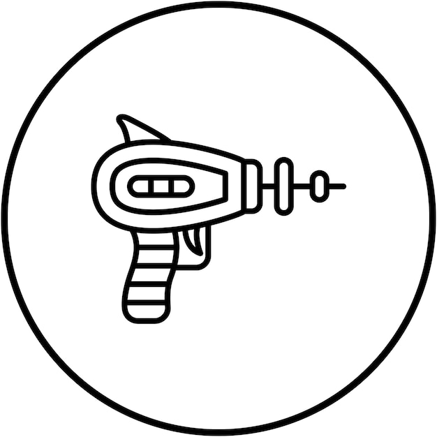 El icono del vector de la pistola espacial se puede usar para el conjunto de iconos de tecnología espacial