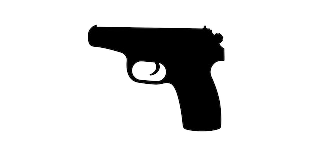 Icono de vector de pistola sobre fondo blanco. Icono simple de pistola.