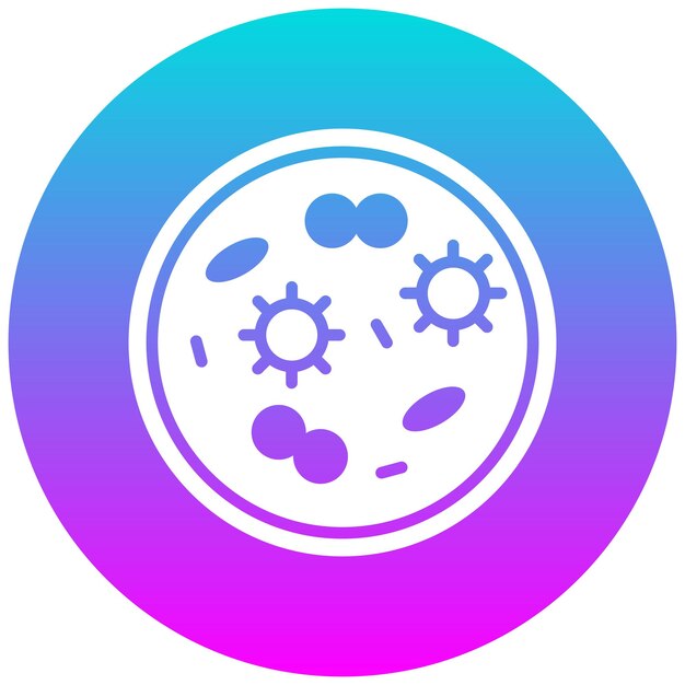 El icono del vector de la placa de Petri de bacterias se puede utilizar para el conjunto de iconos de enfermedades infecciosas
