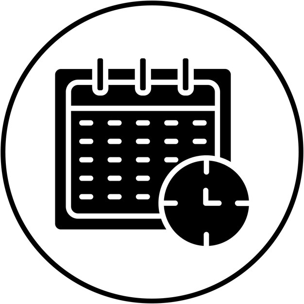El icono del vector del plan de tiempo se puede utilizar para el conjunto de iconos de hora y fecha